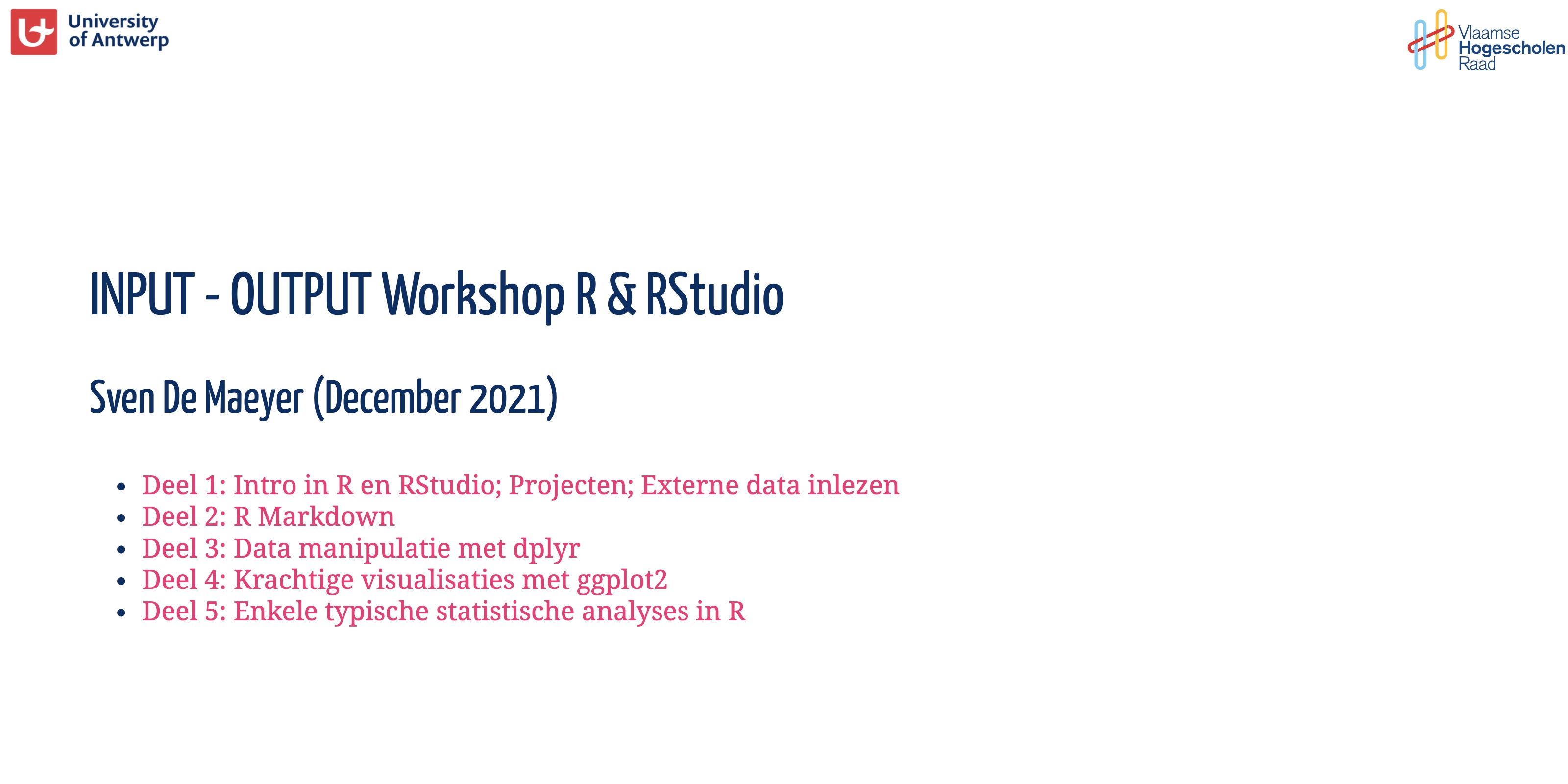 Input-output workshop - VLHORA 2021