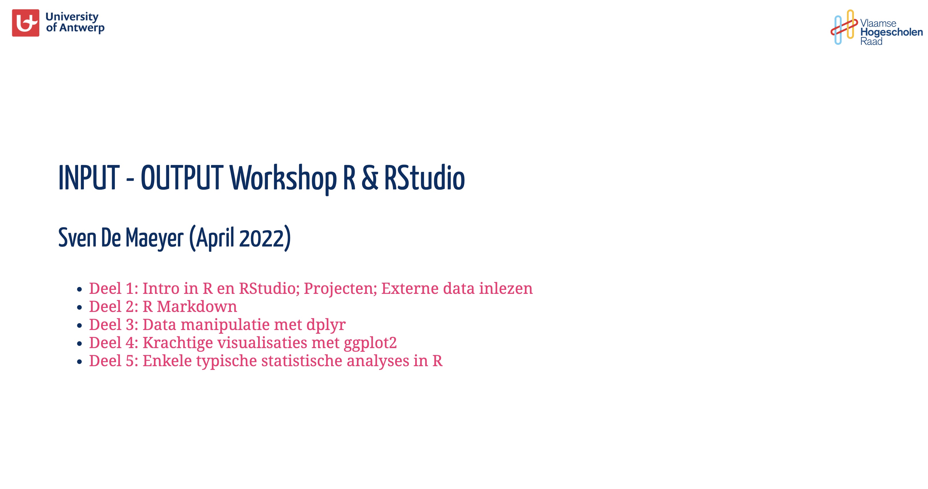 Input-output workshop - VLHORA 2022